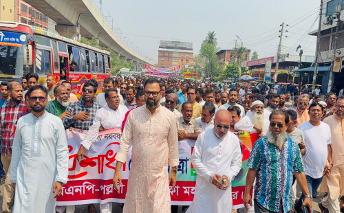 বাংলা নববর্ষ কে স্বাগত জানিয়ে বিএনপি নেতা আমিনুল হকের বৈশাখী শোভাযাত্রা 