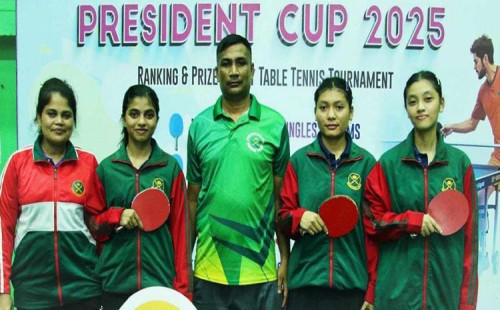 বালিকা বিভাগে চ্যাম্পিয়ন বাংলাদেশ সেনাবাহিনী 