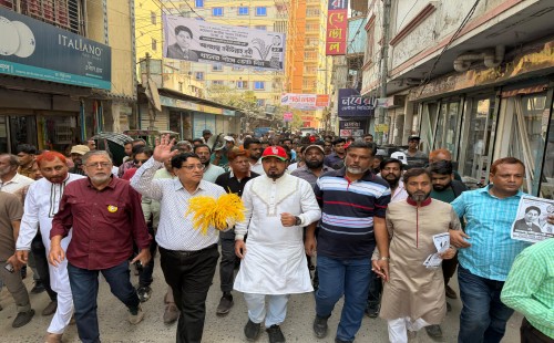 ঢাকা–৫ আসনে বিএনপির গণসংযোগ; জলাবদ্ধতা নিরসন ও পরিকল্পিত নগরী গড়ার প্রতিশ্রুতি নবী উল্লাহ নবীর 